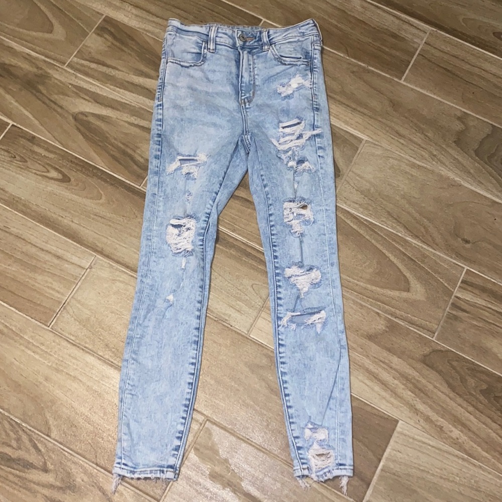 american eagle blue jeans, size 2 short